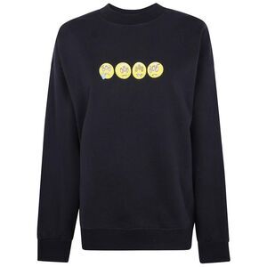 BARROW Unisex Crewneck Sweatshirt with Smiley Face Graphic Unisex BLACK Jerseys